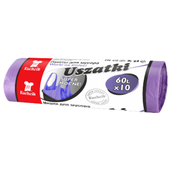 Worki sanitarne HDPE "USZATKI" fioletowe 60L